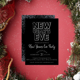 Modern New Year's Eve Party Foil Holiday Card