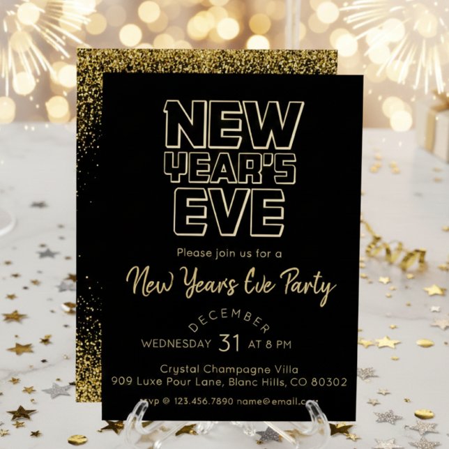 Modern New Year's Eve Party  Foil Holiday Card (Creator Uploaded)