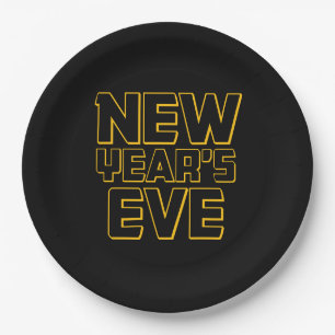 Modern New Year's Eve Party  Paper Plate