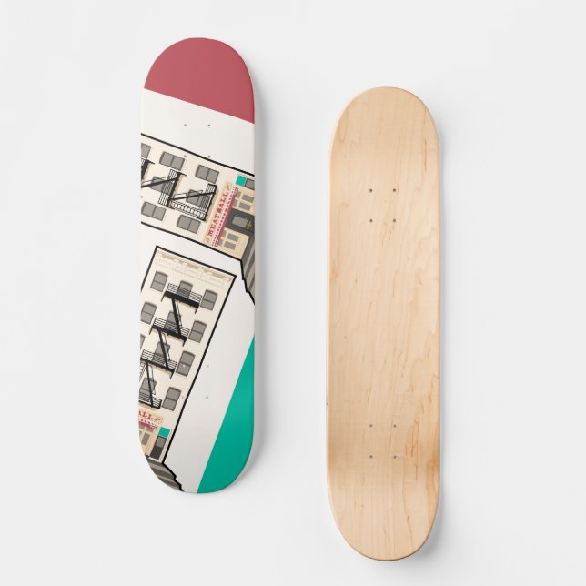 Modern New York Architecture Art Artwork Skateboard (Front)