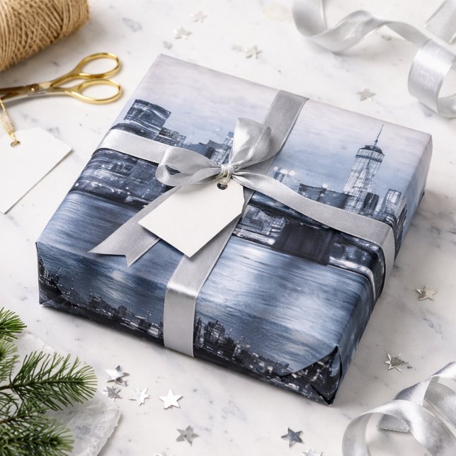 Modern New York City Skyline  Wrapping Paper (Creator Uploaded)