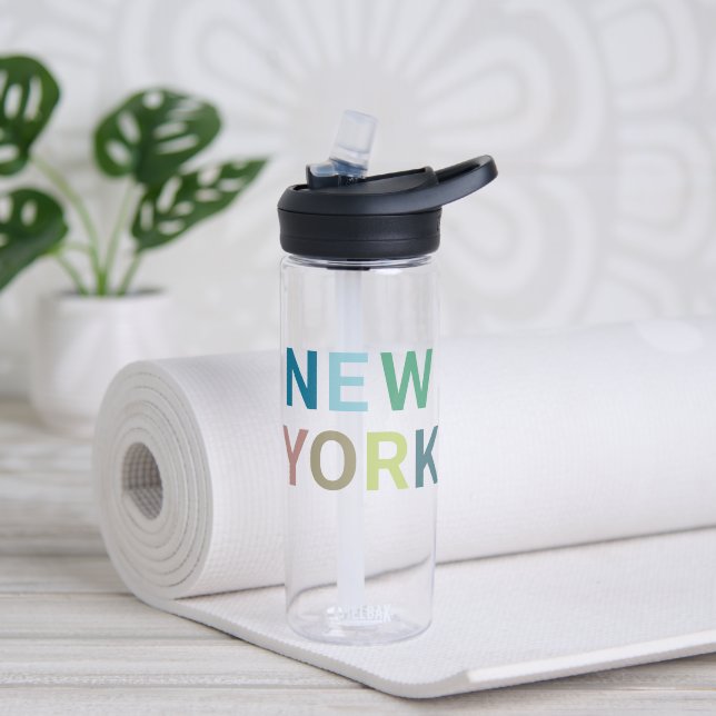 Modern New York Colourful Text    Water Bottle (Yoga)