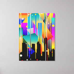 Modern New York Geometrical Shapes Abstract Canvas Print