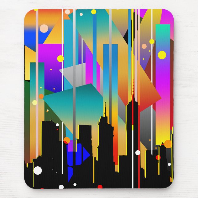 Modern New York Geometrical Shapes Abstract Mouse Mat (Front)