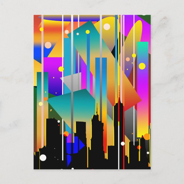Modern New York Geometrical Shapes Abstract Postcard (Front)