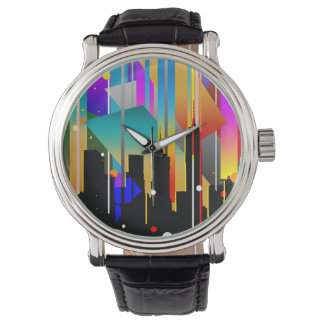 Modern New York Geometrical Shapes Abstract Watch