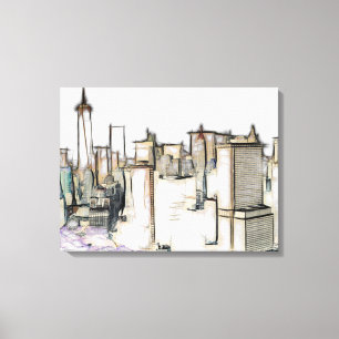 Modern New York Skyline Canvas Painting Print