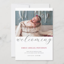 Modern Newborn Baby Birth Photo Simple Welcoming