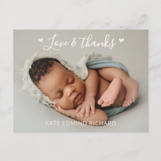 Modern Newborn baby Photo Birth Announcement  Postcard