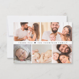 Modern Newborn photos baby thank you custom note Announcement