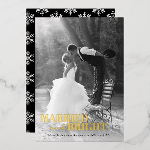 Modern Newlywed Christmas Foil Holiday Card