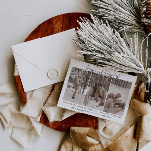 Modern Newlywed Merry And Married Holiday Card