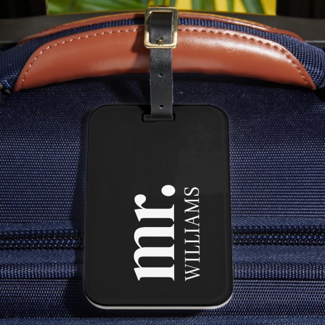 Modern Newlywed Mr. Luggage Tag (Front Insitu 2)