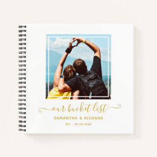 Modern Newlywed Photo Gold Our Bucket List  Notebook