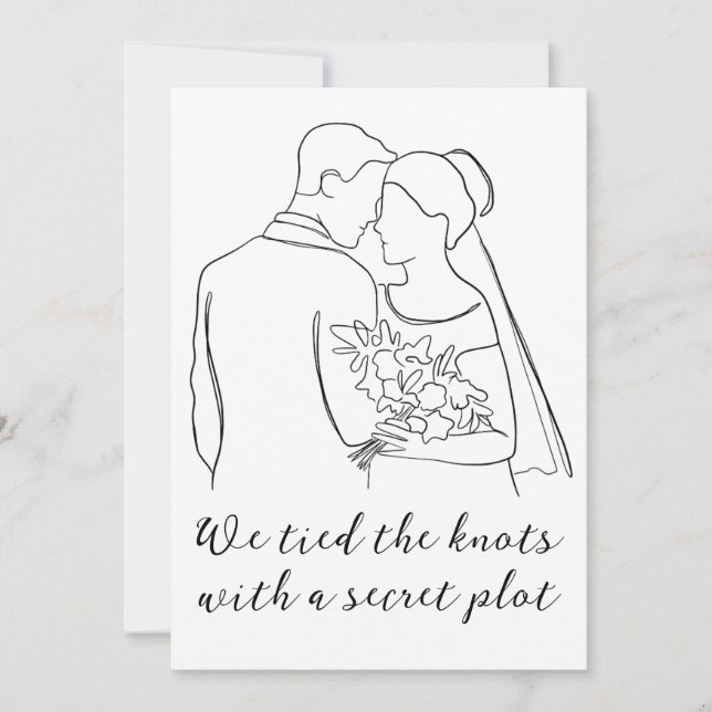 modern newlyweds elopement announcements (Front)