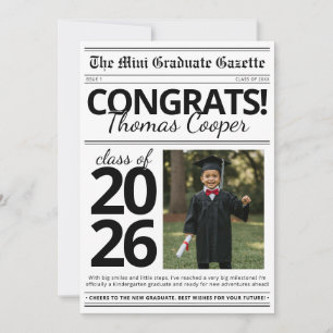 Modern Newspaper Kids Graduation Announcement