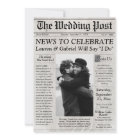 Modern Newspaper Photo QR Code Wedding Invitation