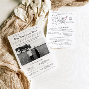 Modern Newspaper Timeline Wedding Program