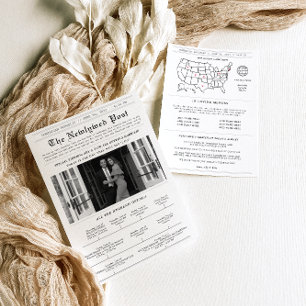 Modern Newspaper Timeline Wedding Program