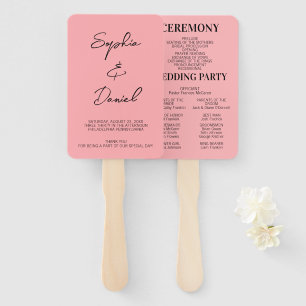 Modern Newspaper Wedding Favour Ceremony Timeline Hand Fan