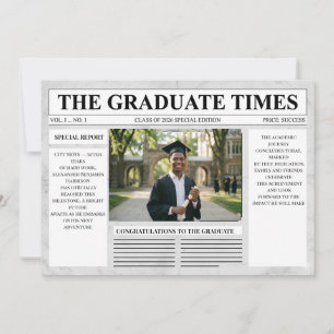 Modern Newspapers Graduation Invitation 20266