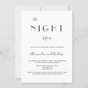 Modern Night Before rehearsal dinner invitations