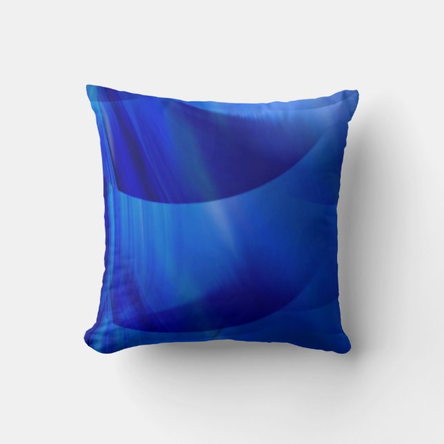 Modern Night Blue Colour Abstract Cushion (Front)