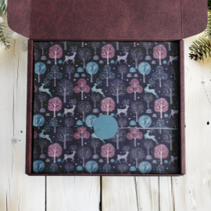 Modern Night Forest Deer Tissue Paper