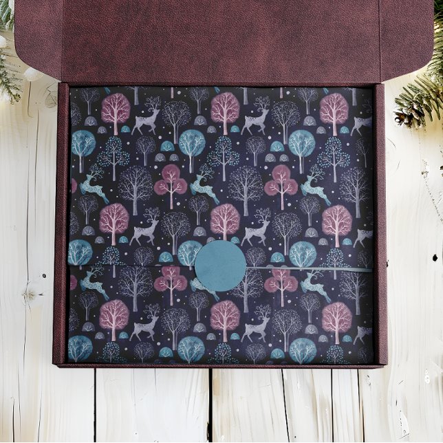 Modern Night Forest Deer Tissue Paper (Creator Uploaded)