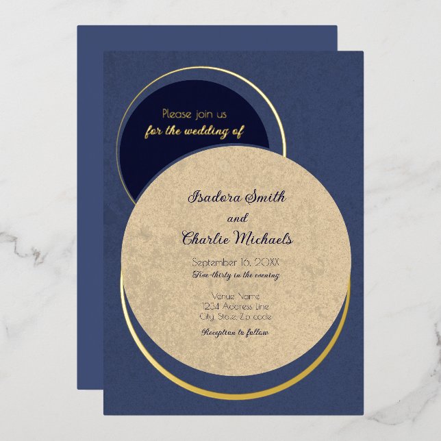 Modern Night Geometric Circles Wedding (Front/Back)