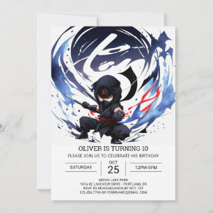 Modern Ninja Training Birthday Invitation