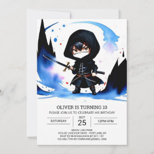 Modern Ninja Training Birthday Invitation