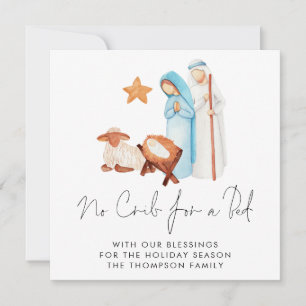 Modern No Crib For Bed Nativity Christmas Card