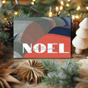 Modern Noel Joy to the World Non Photo Christmas  Holiday Card