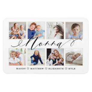 Modern Nonna Script   Grandchildren Photo Collage Magnet