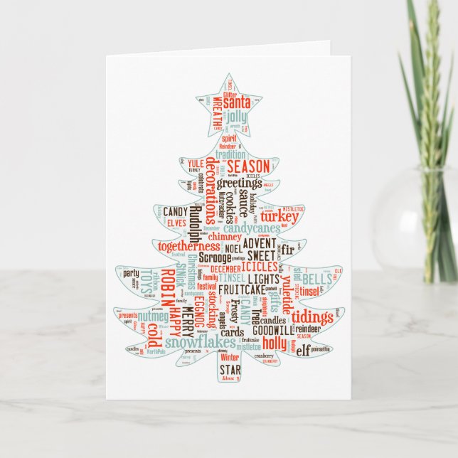 Modern Nordic inspired Christmas tree card (Front)