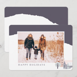 Modern Nordic Mountain Cabin Christmas Holiday Card