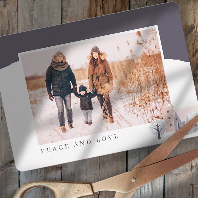 Modern Nordic Mountain Cabin Christmas Holiday Card (Creator Uploaded)