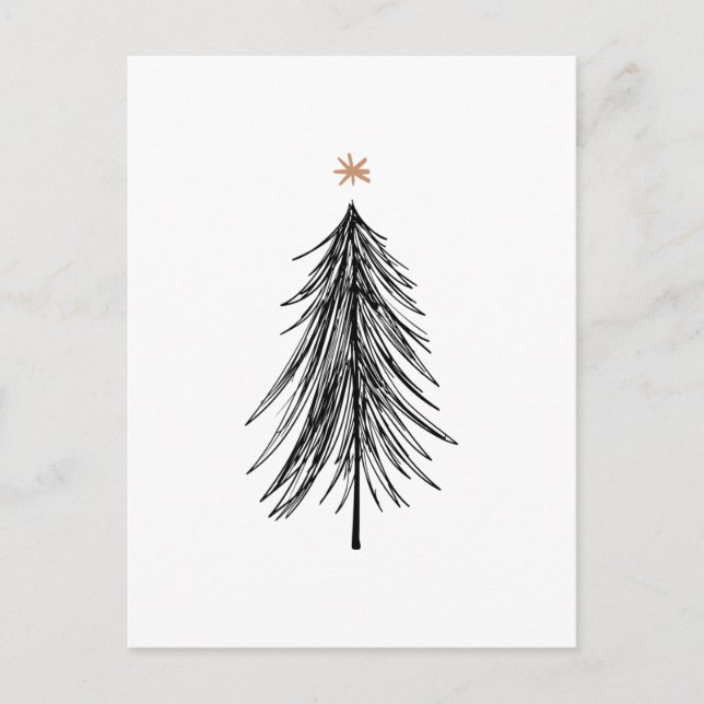 Modern Nordic Scandinavian Holiday Christmas Postcard (Front)
