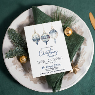 Modern Nordic Style Ornaments Christmas Party Invitation