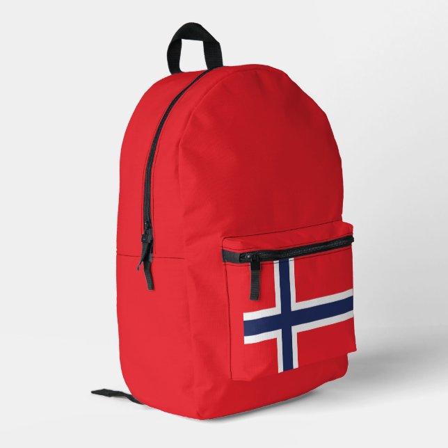 Modern norway scandinavia  Flag Country Souvenir  Printed Backpack (Back Corner Left)