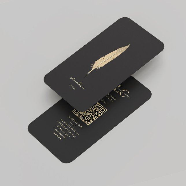 Modern Notary Legal Attorney Blue Gold Quill Business Card (Modern Notary Legal Attorney Blue Gold Quill Business Card
)