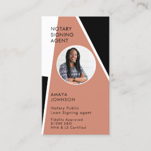 Modern Notary Signing Agent Photo Business Card
