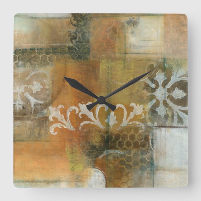 Modern Note II Square Wall Clock (Front)