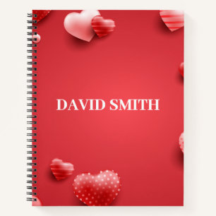 modern Notebook with hearts