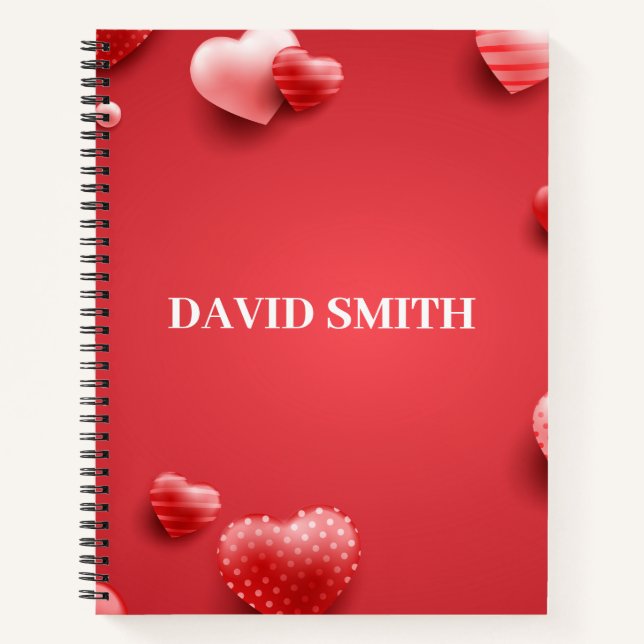 modern Notebook with hearts (Front)