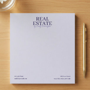 Modern Notepad Lavender Real Estate Agent