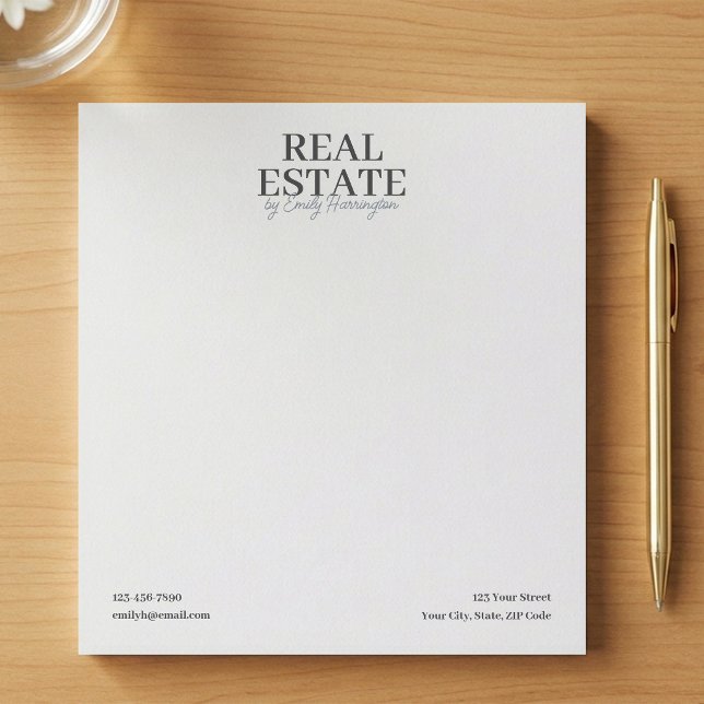 Modern Notepad Neutral Real Estate Agent (Creator Uploaded)