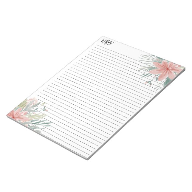 Modern notes dusty pink floral watercolor (Angled)