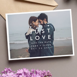 Modern Nothing Fancy Just Love Photo Save the Date